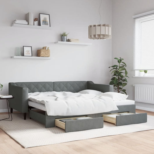 Daybed With Trundle&Drawers Without Mattress