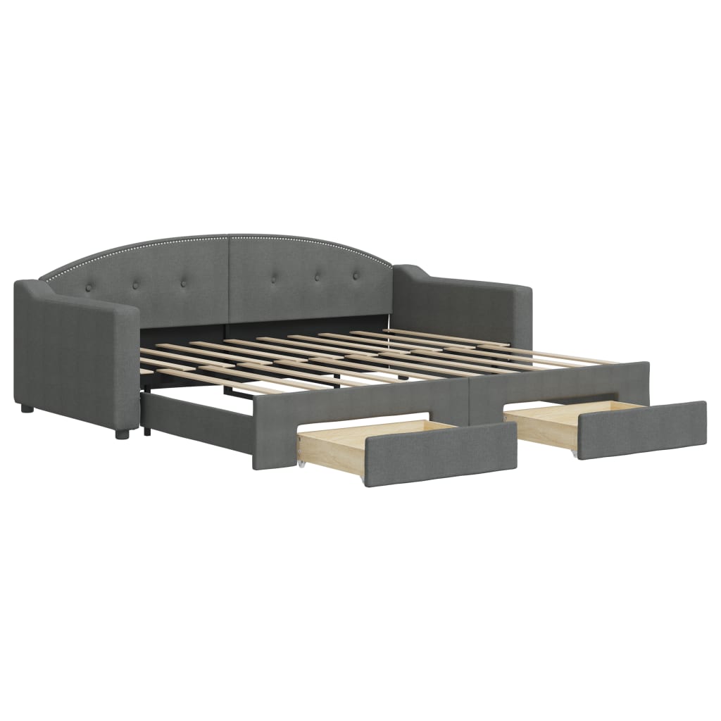 Daybed With Trundle&Drawers Without Mattress