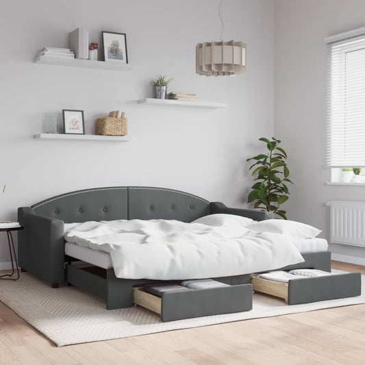 Daybed With Trundle&Drawers Without Mattress