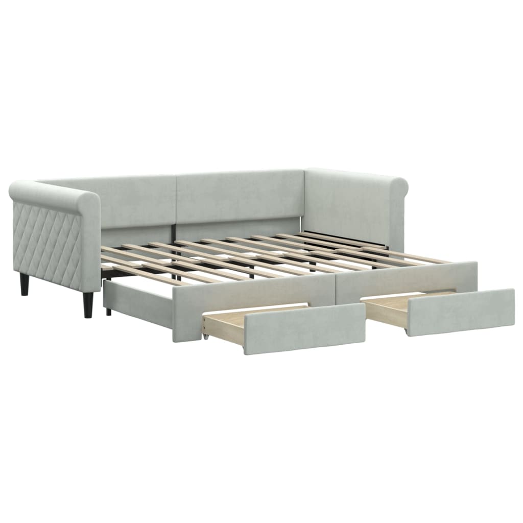 Daybed With Trundle&Drawers Without Mattress