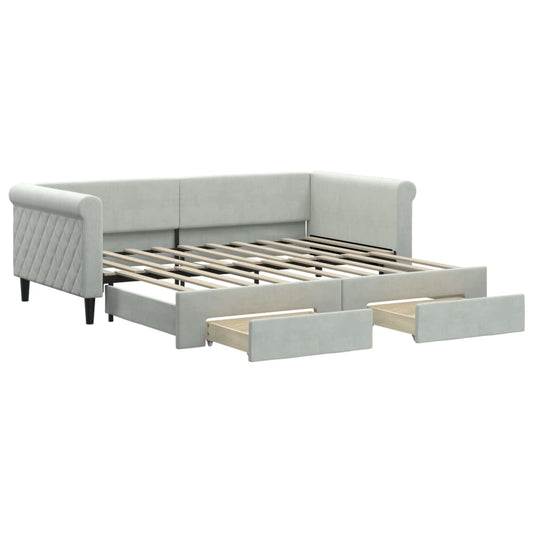 Daybed With Trundle&Drawers Without Mattress