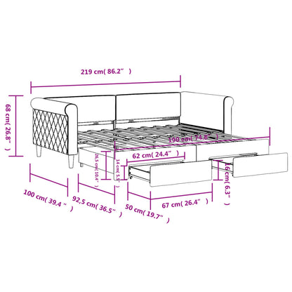 Daybed With Trundle&Drawers Without Mattress