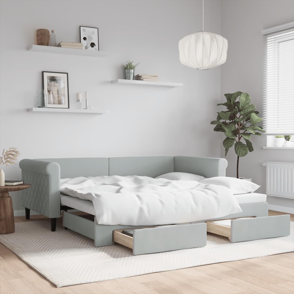 Daybed With Trundle&Drawers Without Mattress