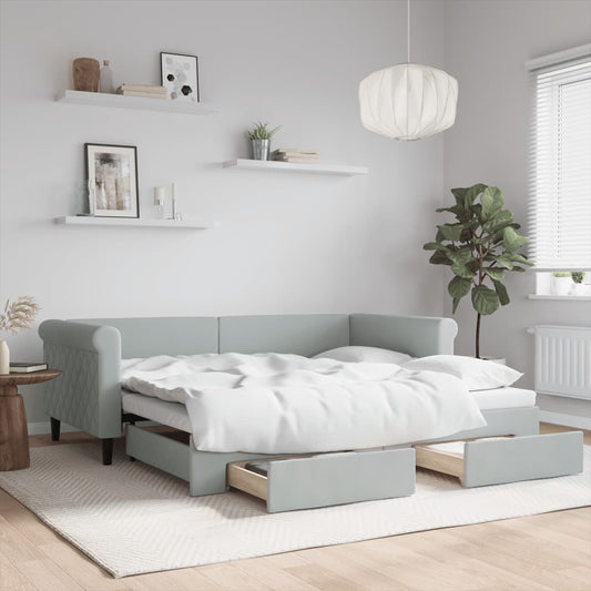 Daybed With Trundle&Drawers Without Mattress
