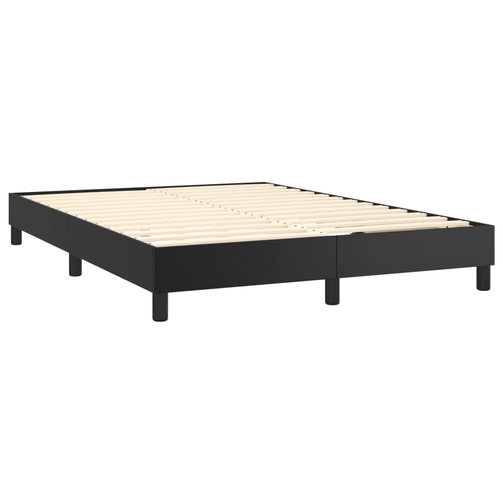 Box Spring Bed With Mattress 137X190 Cm Faux Leather