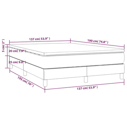 Box Spring Bed With Mattress 137X190 Cm Faux Leather