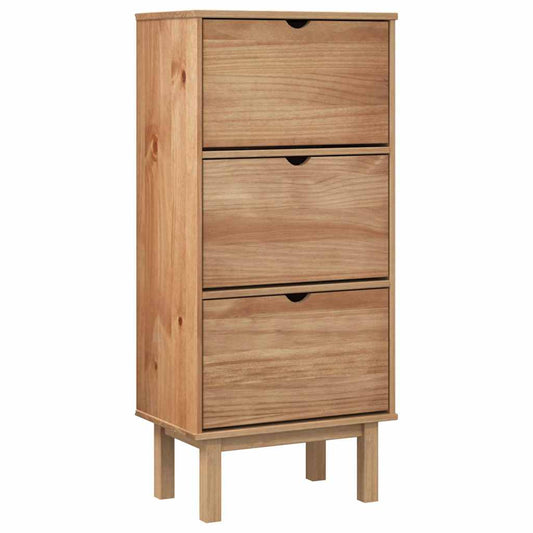 Shoe Cabinet Otta With 3 Drawers Solid Wood Pine