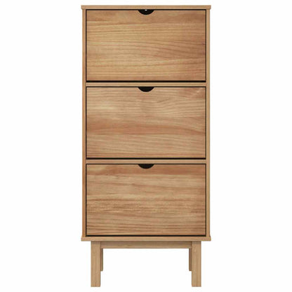 Shoe Cabinet Otta With 3 Drawers Solid Wood Pine