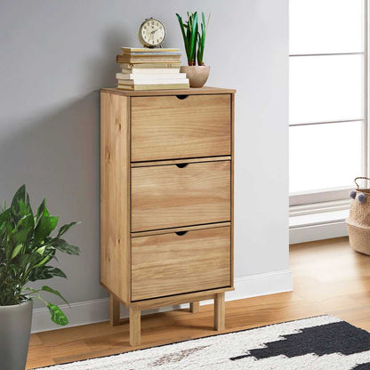 Shoe Cabinet Otta With 3 Drawers Solid Wood Pine