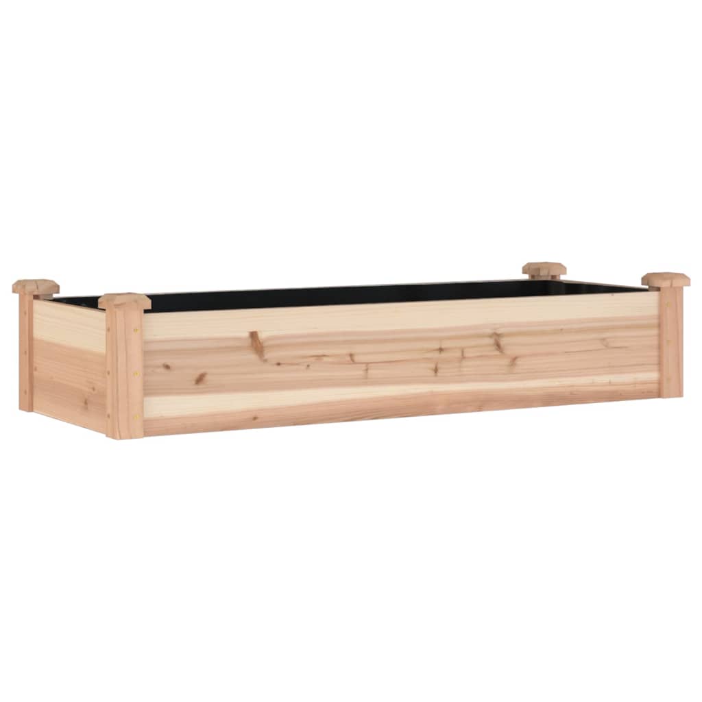 Garden Raised Bed With Liner Solid Wood Fir