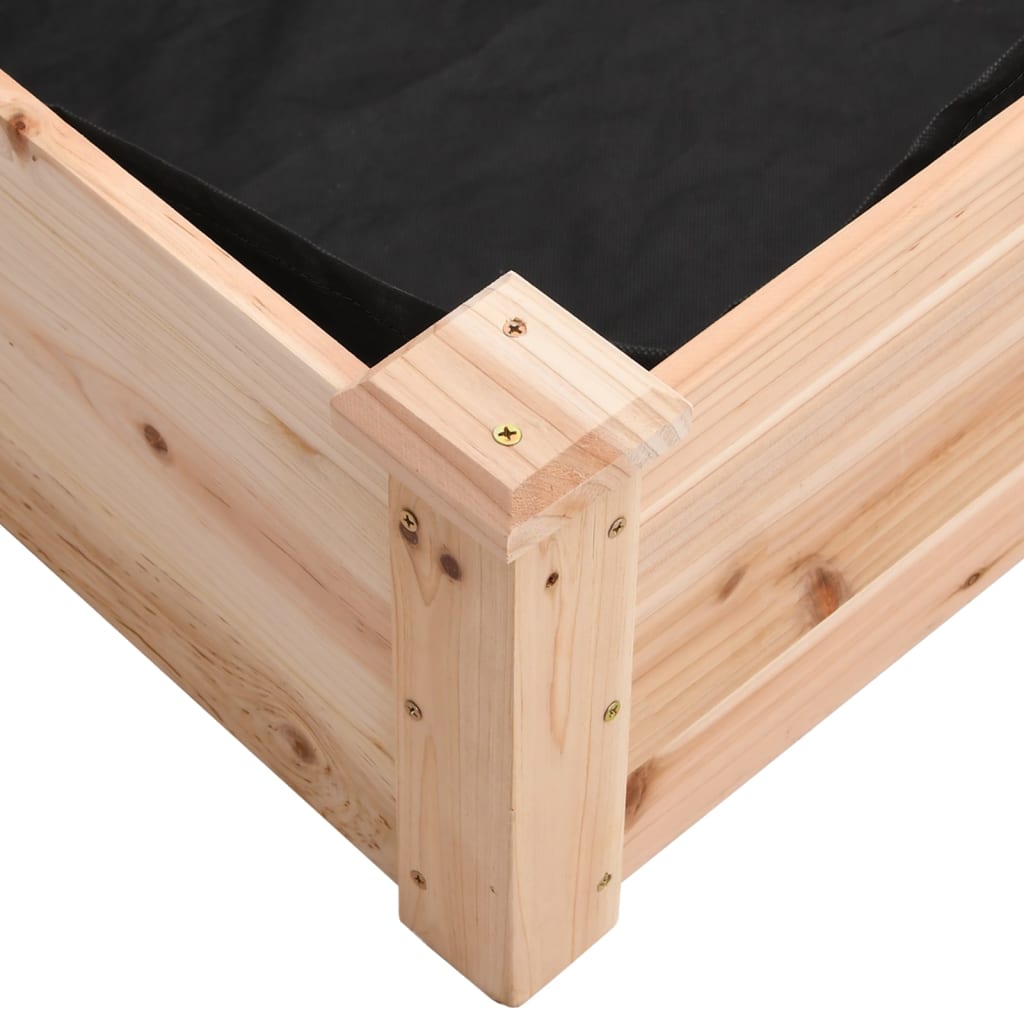 Garden Raised Bed With Liner Solid Wood Fir