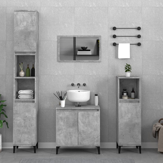 3 Piece Bathroom Furniture Set Engineered Wood