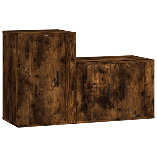 2 Piece Tv Cabinet Set Engineered Wood