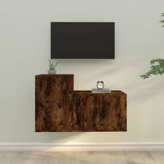 2 Piece Tv Cabinet Set Engineered Wood