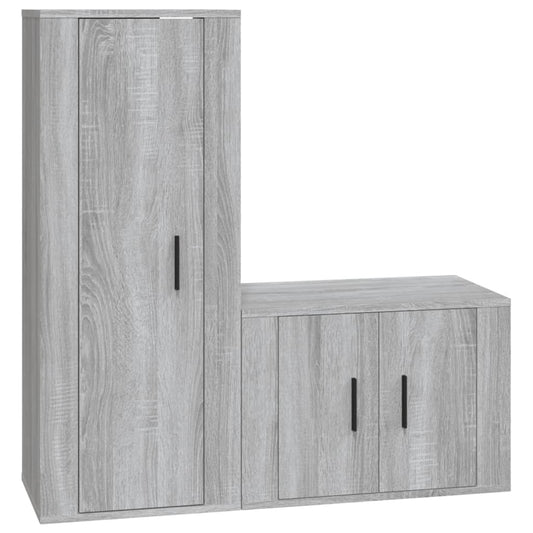 2 Piece Tv Cabinet Set Engineered Wood