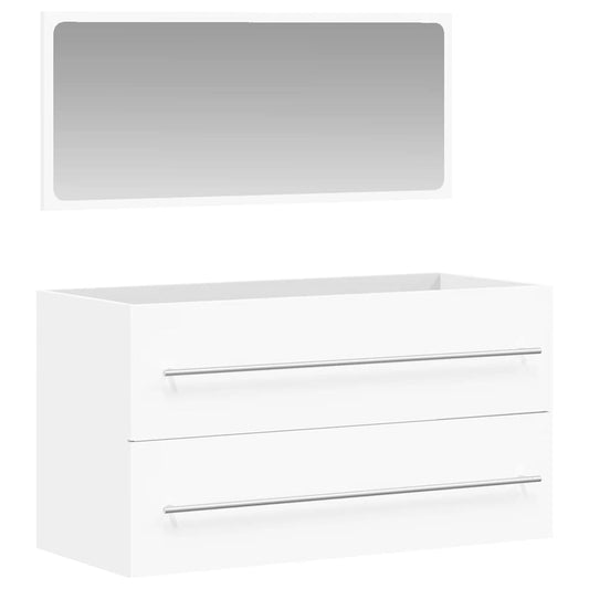 Bathroom Cabinet With Mirror Engineered Wood
