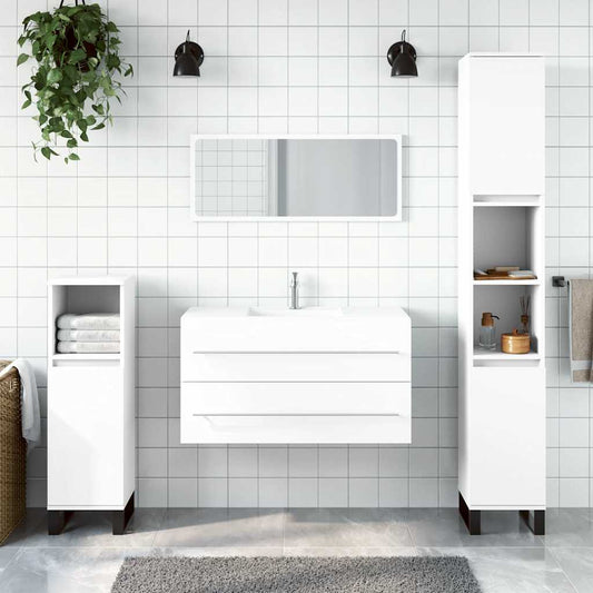 Bathroom Cabinet With Mirror Engineered Wood
