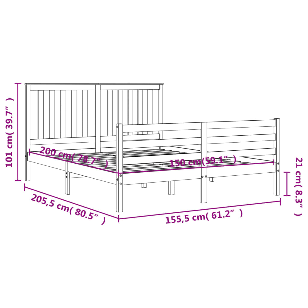 Bed Frame Without Mattress Solid Wood