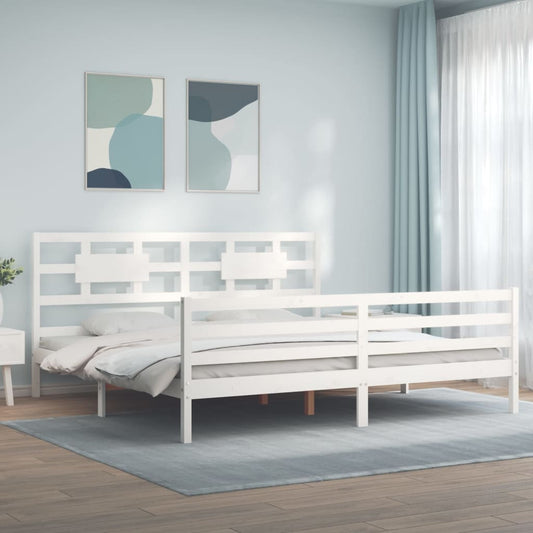Bed Frame Without Mattress 183X203 Cm King Solid Wood
