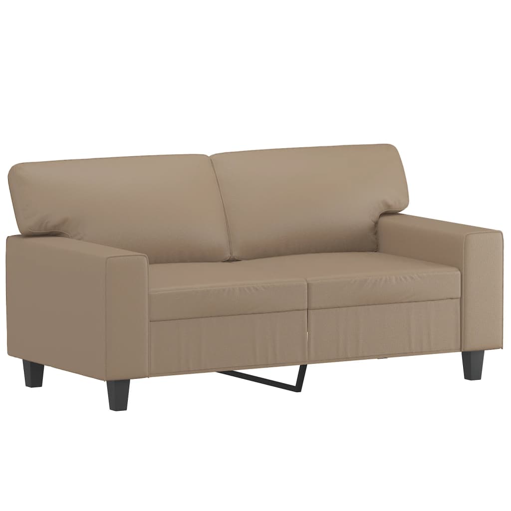 2-Seater Sofa With Throw Pillows Faux Leather