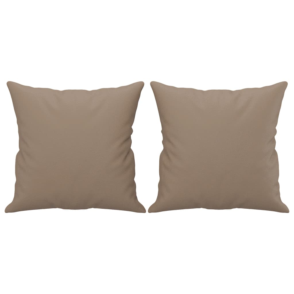 2-Seater Sofa With Throw Pillows Faux Leather