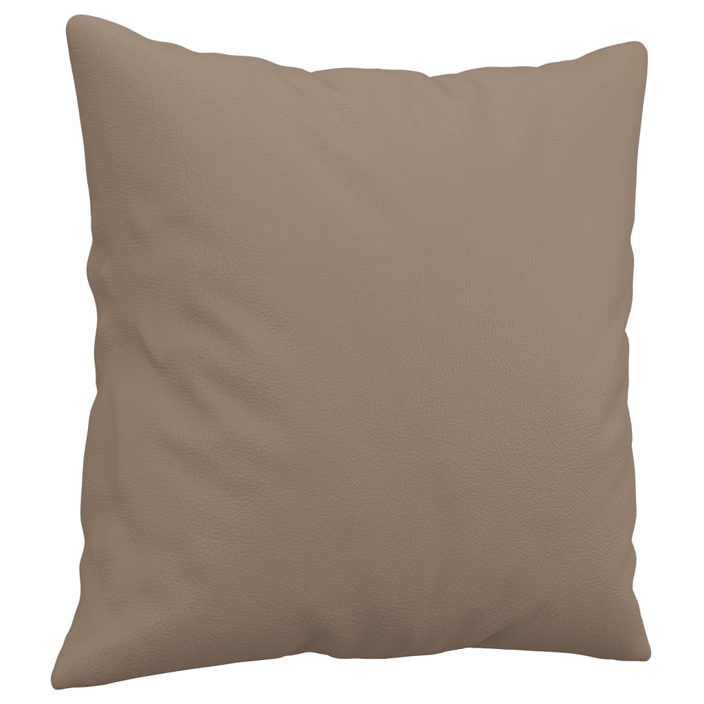 2-Seater Sofa With Throw Pillows Faux Leather