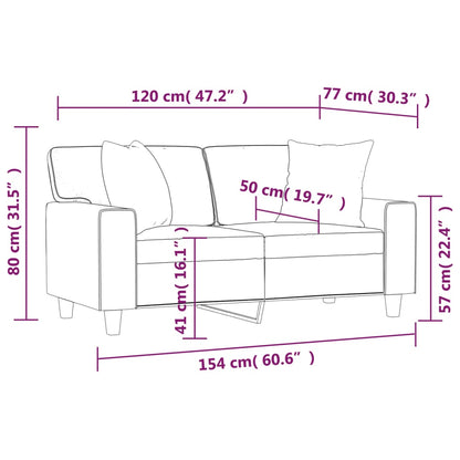 2-Seater Sofa With Throw Pillows Faux Leather