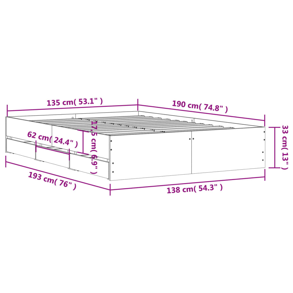 Bed Frame With Drawers Without Mattress