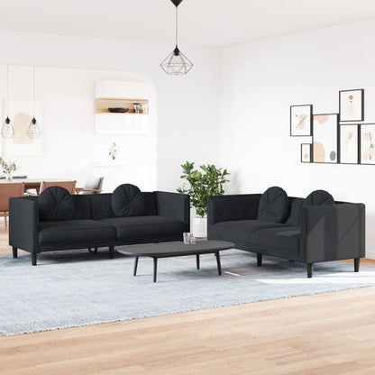 2 Piece Sofa Set With Pillows Velvet