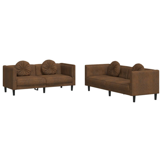 2 Piece Sofa Set With Pillows Velvet