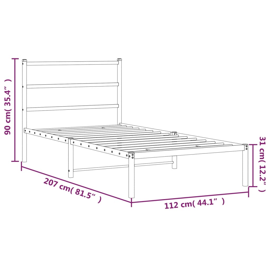 Metal Bed Frame Without Mattress King Single