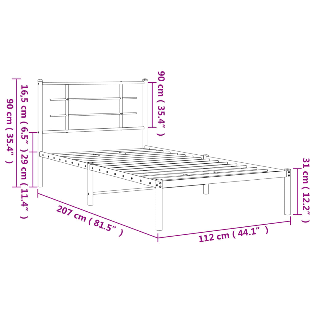 Metal Bed Frame Without Mattress King Single
