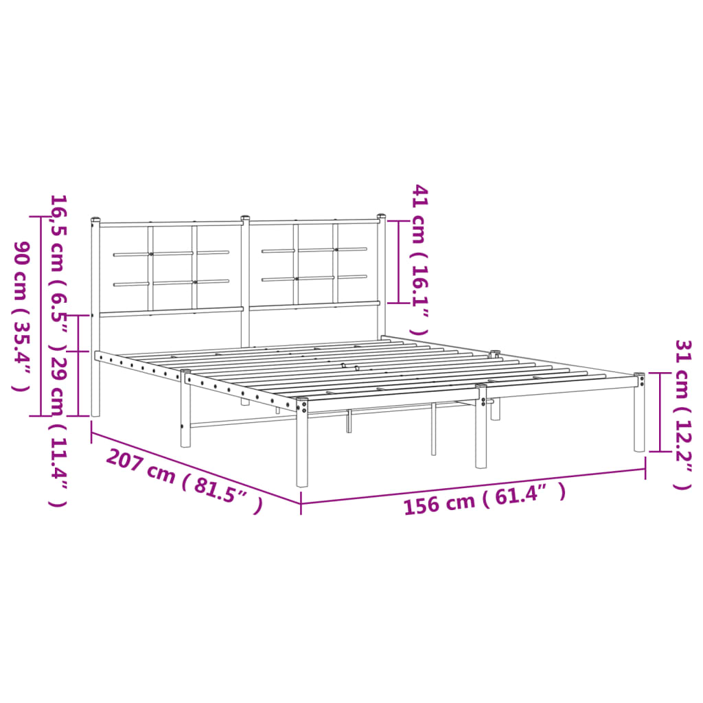 Metal Bed Frame Without Mattress