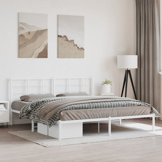 Metal Bed Frame Without Mattress 183X203 Cm King
