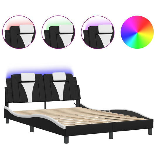 Bed Frame With Led Without Mattress 137X187 Cm Double