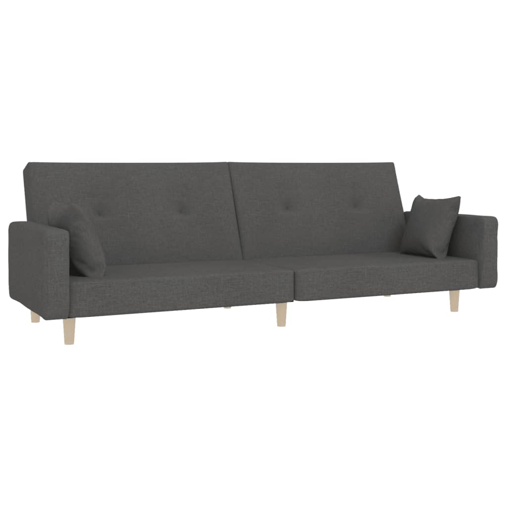 2-Seater Sofa Bed With Two Pillows Fabric