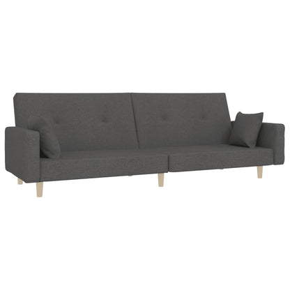 2-Seater Sofa Bed With Two Pillows Fabric