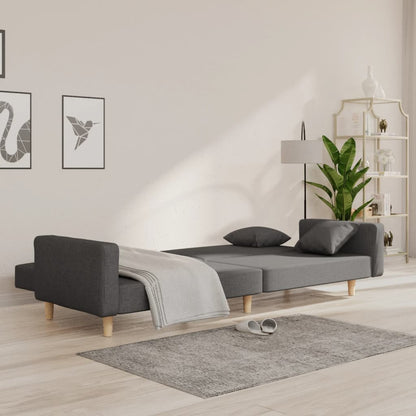 2-Seater Sofa Bed With Two Pillows Fabric