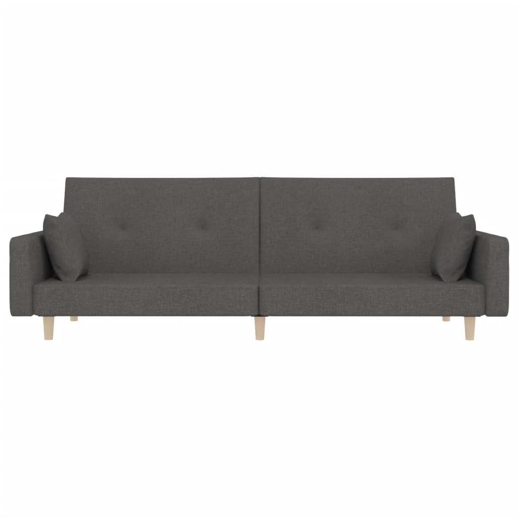 2-Seater Sofa Bed With Two Pillows Fabric