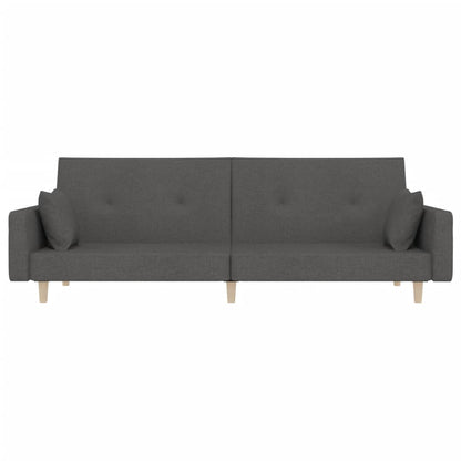 2-Seater Sofa Bed With Two Pillows Fabric