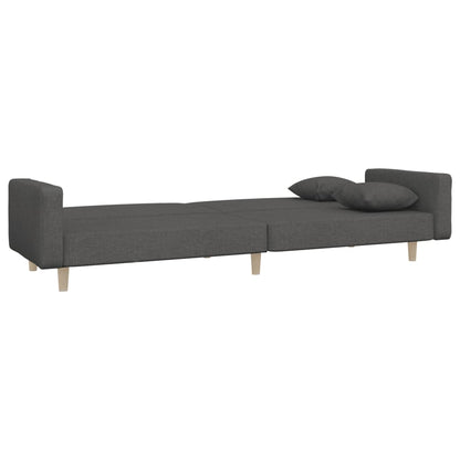 2-Seater Sofa Bed With Two Pillows Fabric