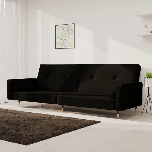 2-Seater Sofa Bed With Two Pillows Velvet