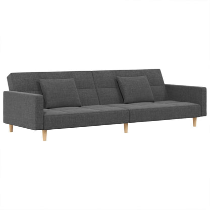 2-Seater Sofa Bed With Two Pillows Fabric
