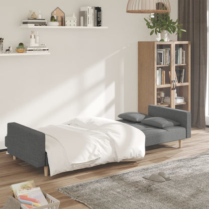 2-Seater Sofa Bed With Two Pillows Fabric