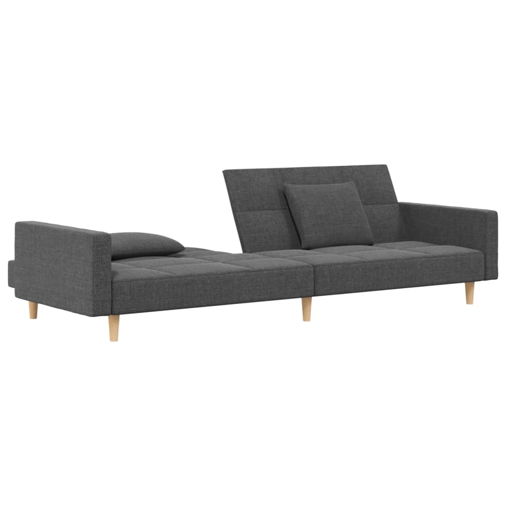 2-Seater Sofa Bed With Two Pillows Fabric