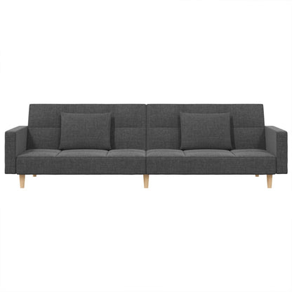 2-Seater Sofa Bed With Two Pillows Fabric
