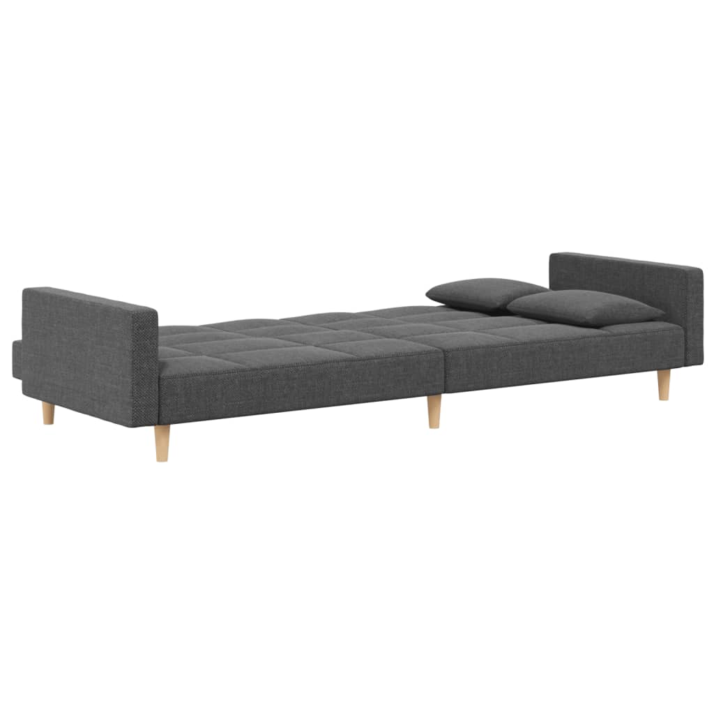 2-Seater Sofa Bed With Two Pillows Fabric