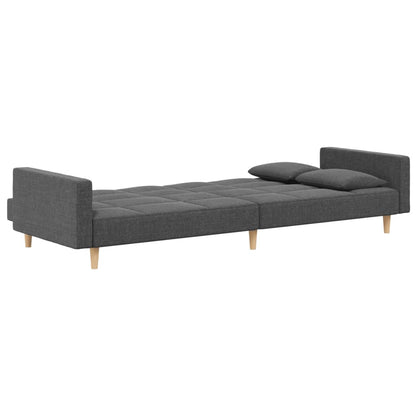 2-Seater Sofa Bed With Two Pillows Fabric