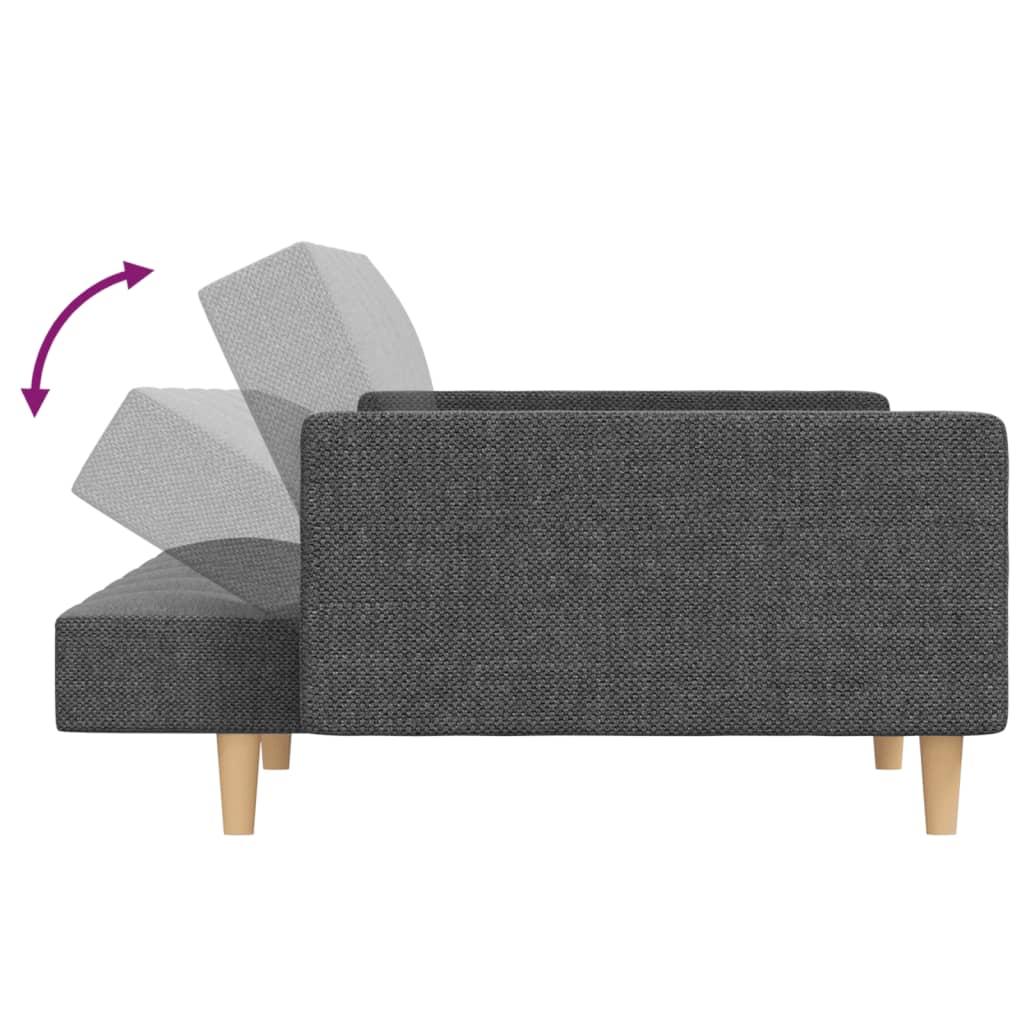 2-Seater Sofa Bed With Two Pillows Fabric