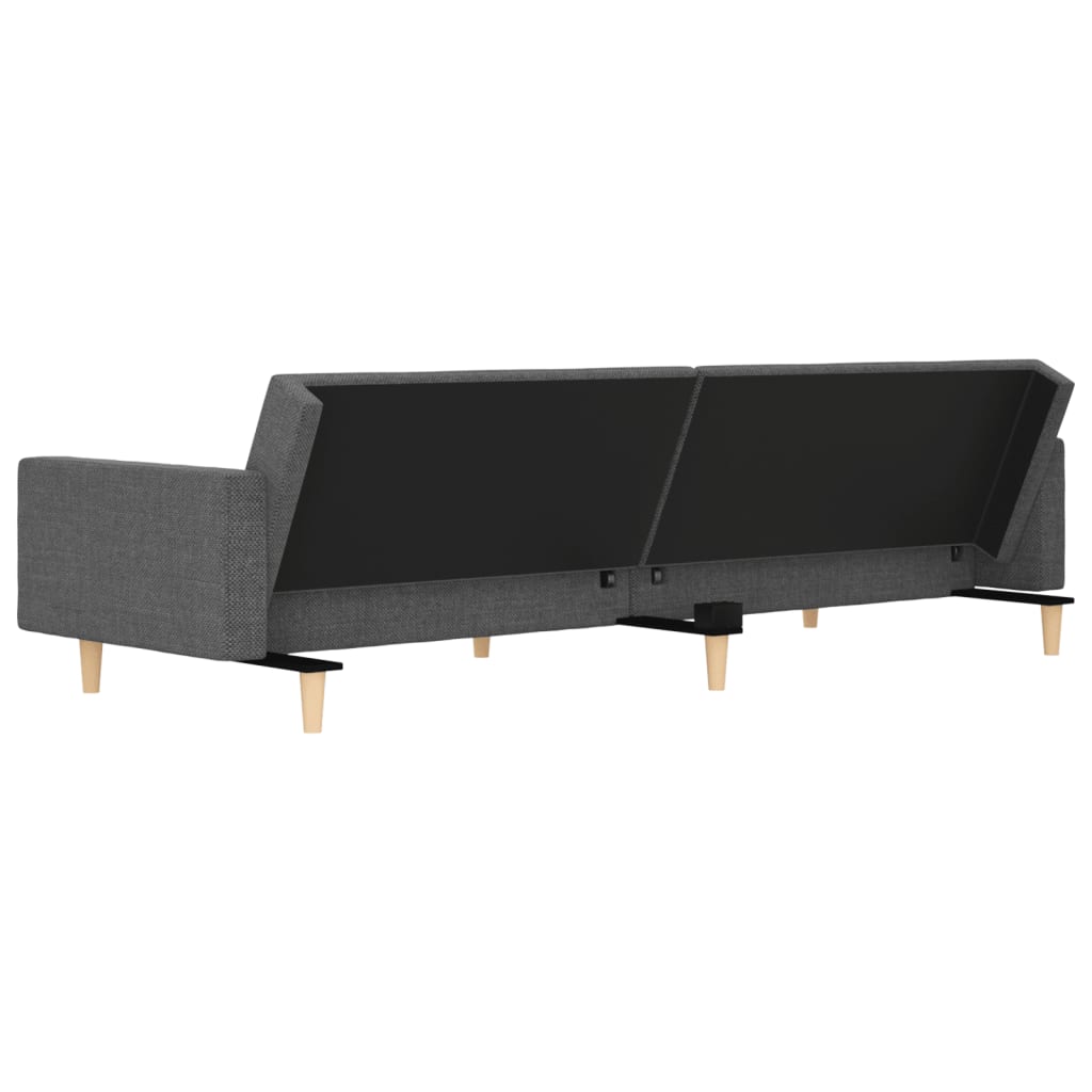2-Seater Sofa Bed With Two Pillows Fabric